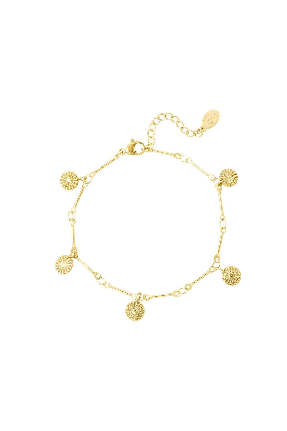 Bracelet with circle charm Gold Color Stainless Steel