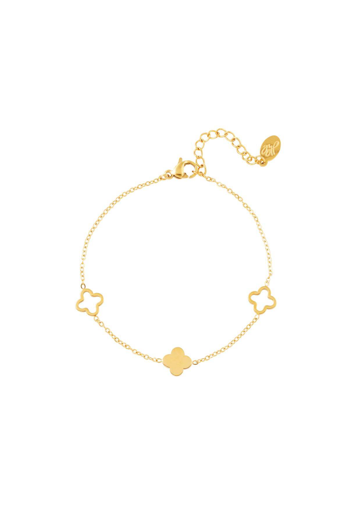 trifogli braccialetto Gold Stainless Steel 