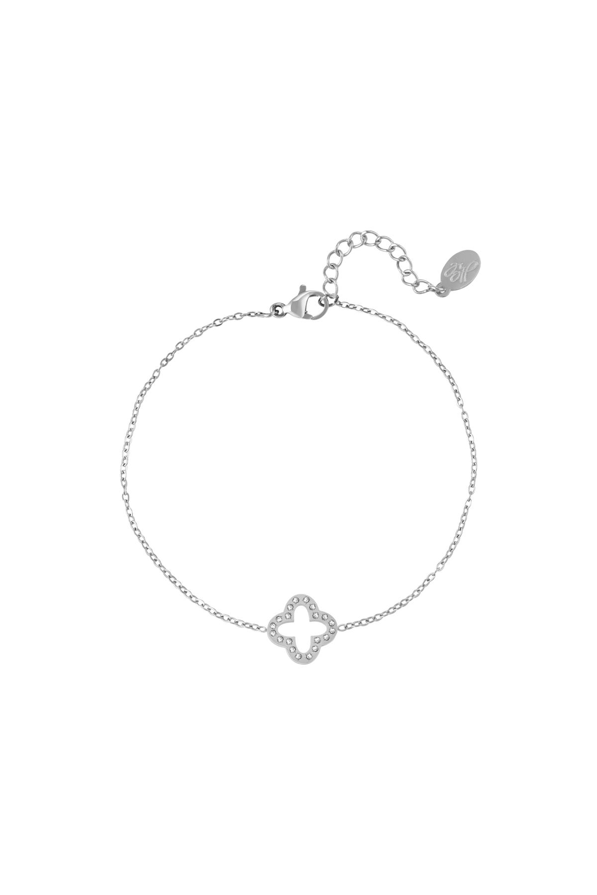 Groothandel Goudkleurig RVS Klavertje Armband met Zirkoon Steentjes Set van 1, foto 4 van 4