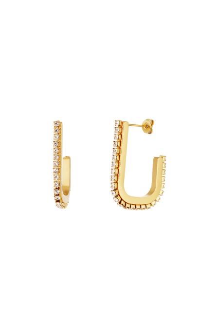 Earrings with zirconstones Silver Color Stainless Steel