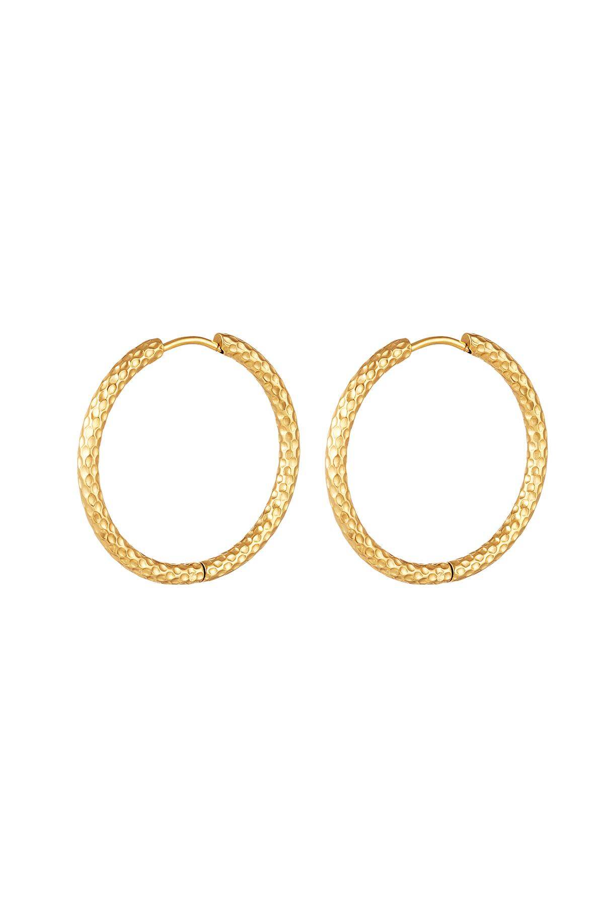 Orecchini con motivo grande Gold Stainless Steel 