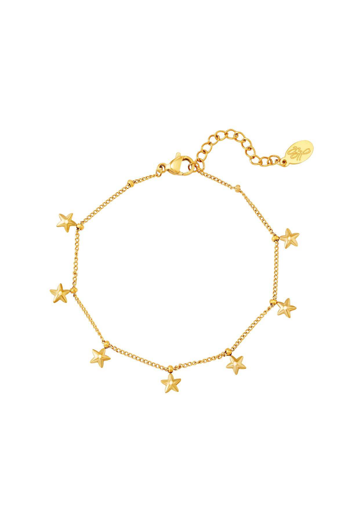 Bracelet star charms Gold Color Stainless Steel