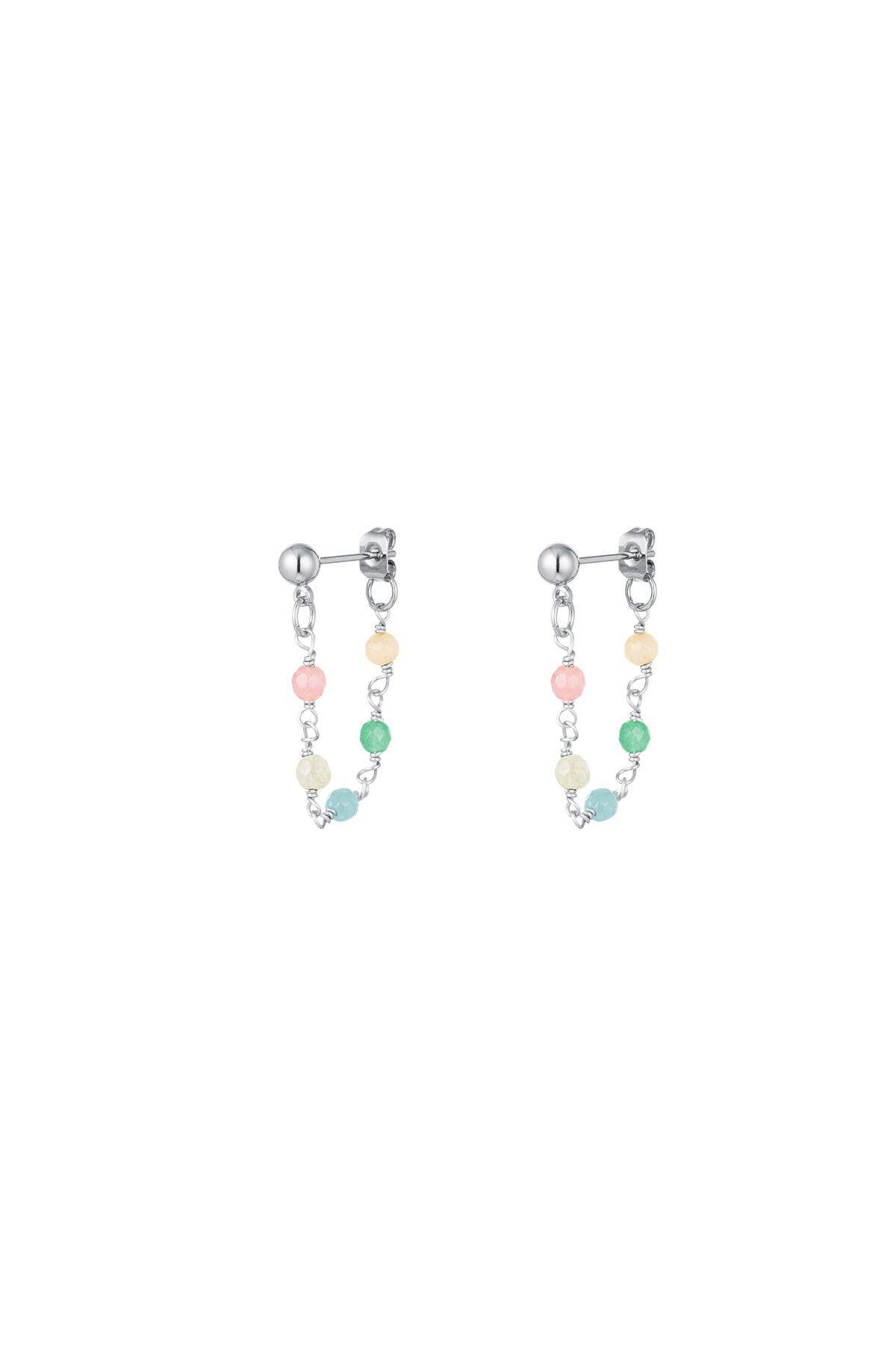 Pendientes de cadena de colores - colección #summergirls Plata Cobre h5 