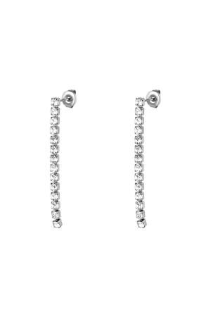 Pendientes Candelabro Con Pedrería Color Dorado Blanco Acero Inoxidable h5
