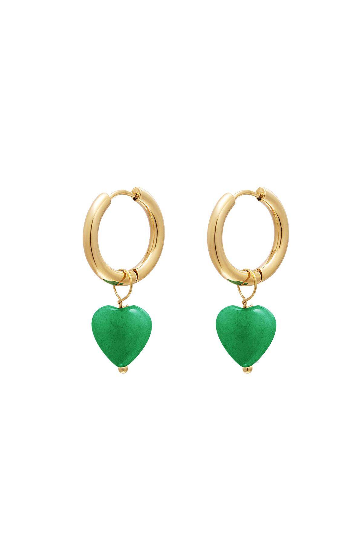 Boucles d'oreilles coeur - collection #summergirls Vert Acier inoxydable 