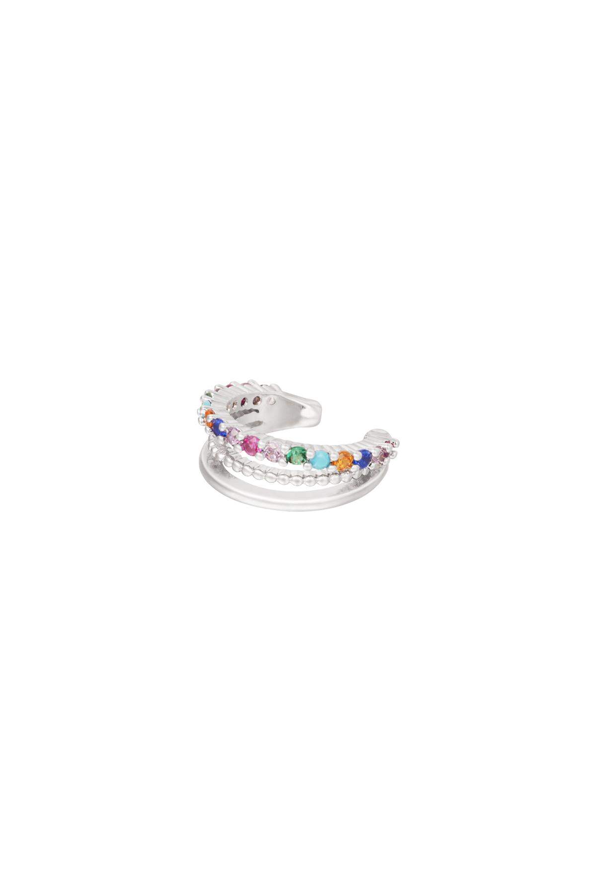 Ear cuff con zirconi colorati Silver Color Copper 
