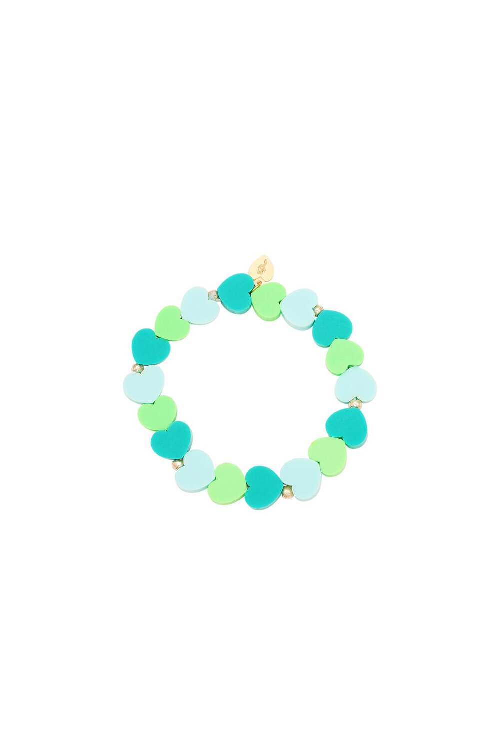 Kids - bracciale con cuori estate - Collezione mamma-figlia Green polymer clay