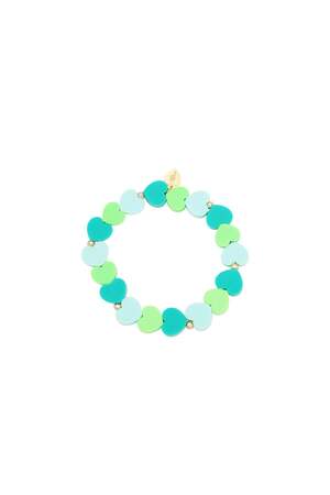Kids - bracciale con cuori estate - Collezione mamma-figlia Green polymer clay h5