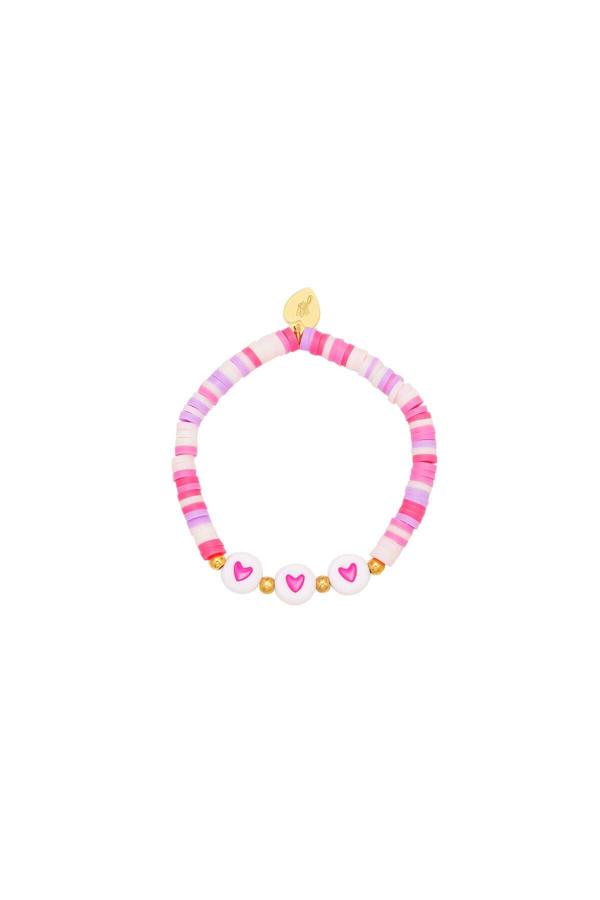 Kids - hartjes armband - Moeder-dochter collectie Rosé polymer clay h5