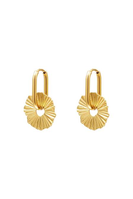Ohrringe abstrakte Blume Goldfarbe Edelstahl