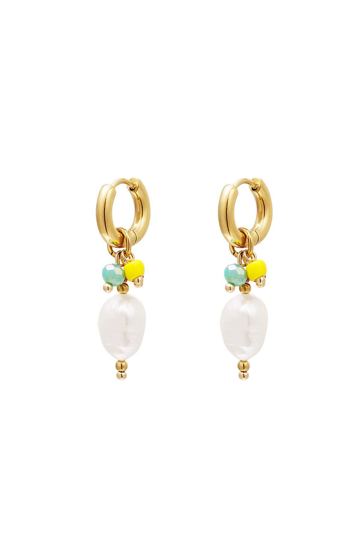 Hängende Perle - #summergirls-Kollektion Goldfarbe Edelstahl h5 