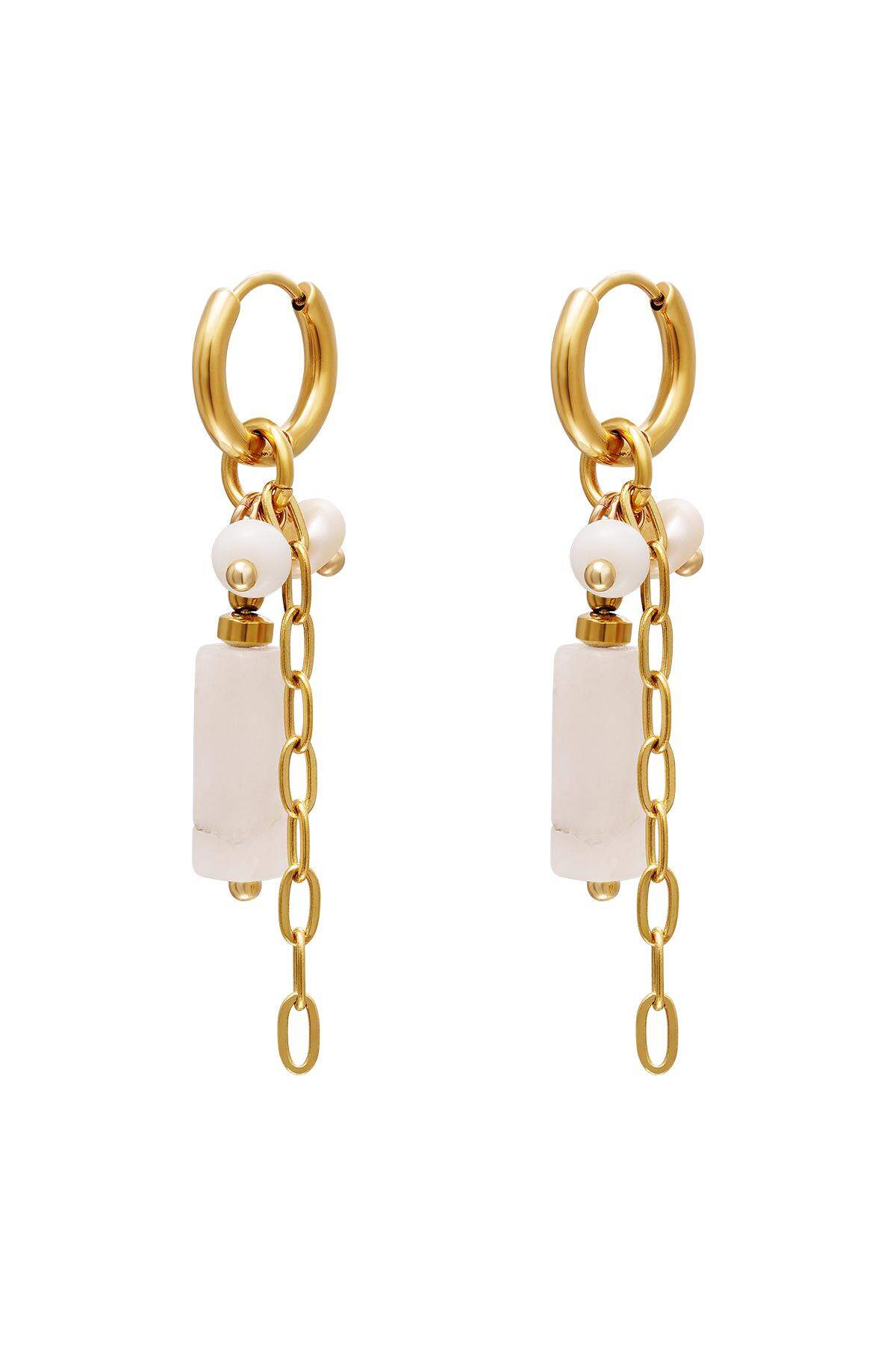 Orecchini a catena colorati White gold Stainless Steel