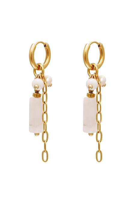 Orecchini a catena colorati White gold Stainless Steel 2