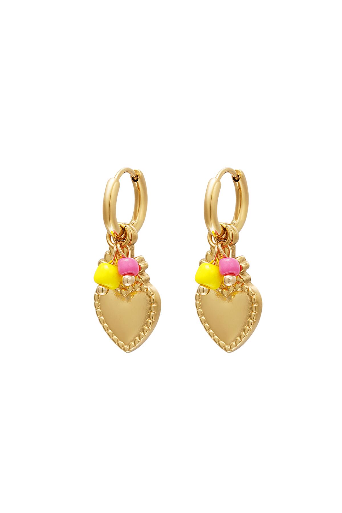 Pendientes corazones colgantes Color dorado Acero inoxidable h5 