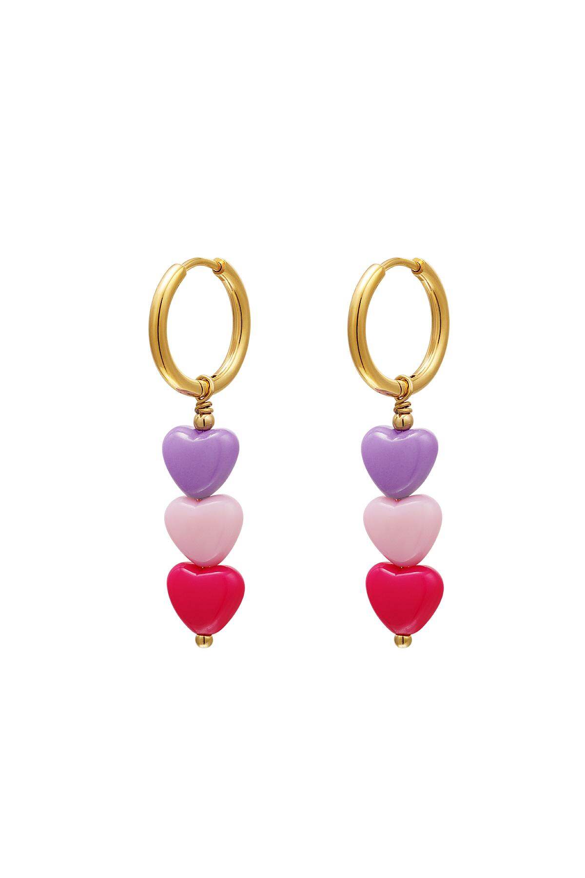 Colourful hearts earrings - #summergirls collection Rose Stainless Steel