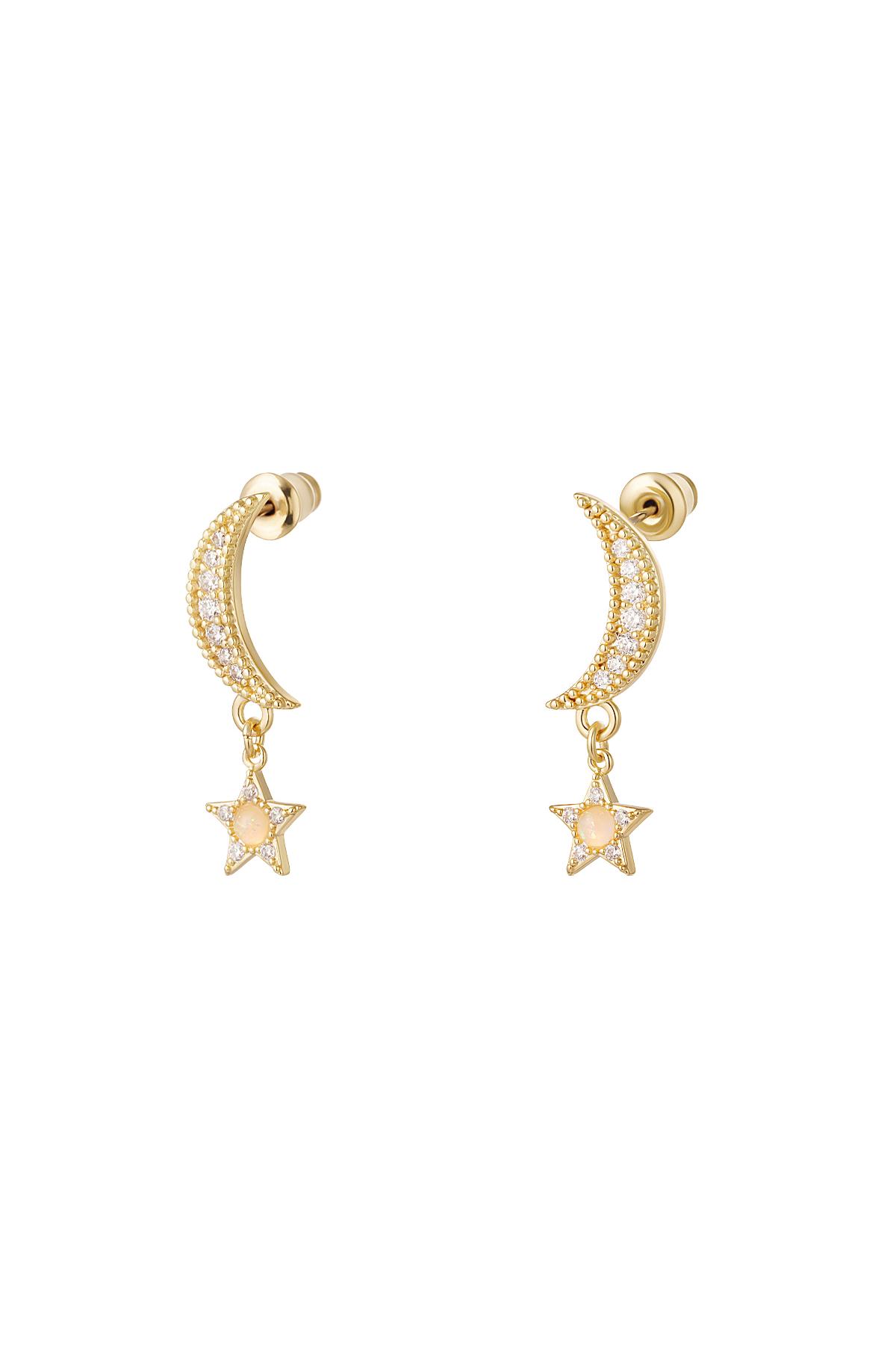 Küpeler ay ve yıldız - Sparkle koleksiyonu Gold Copper h5 