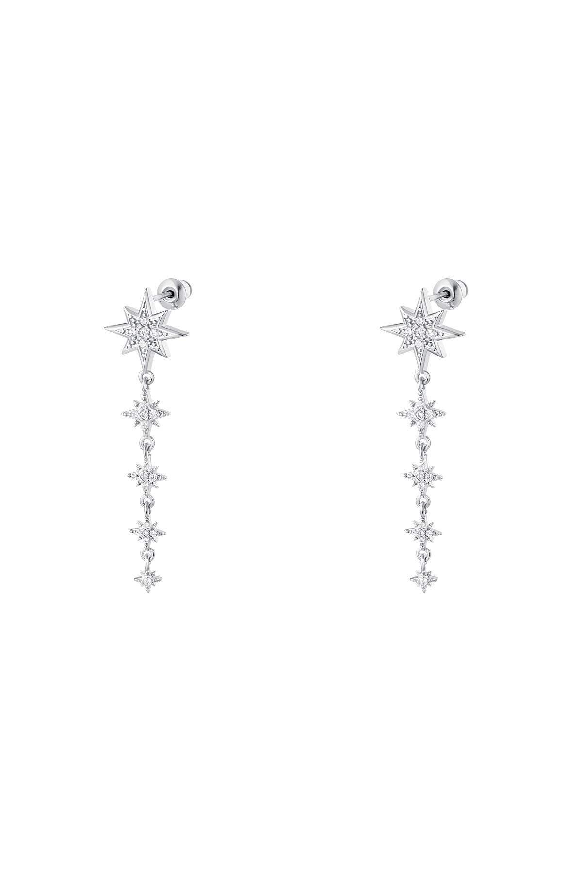 Boucles d'oreilles cinq étoiles - Boucles d'oreilles scintillantes Argenté Cuivré 