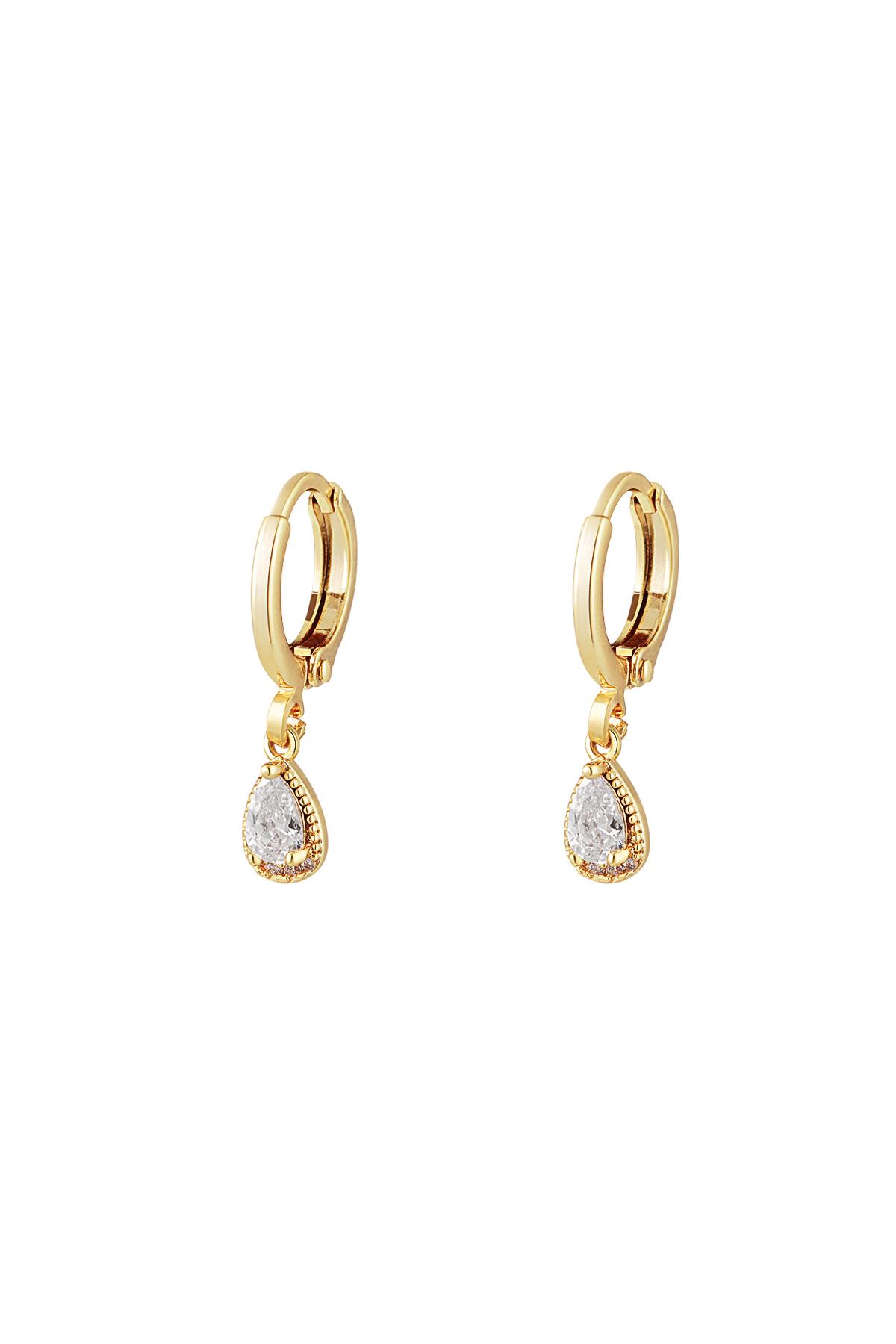 Oorbellen druppel - Sparkle collectie Goud kleur Koper h5 