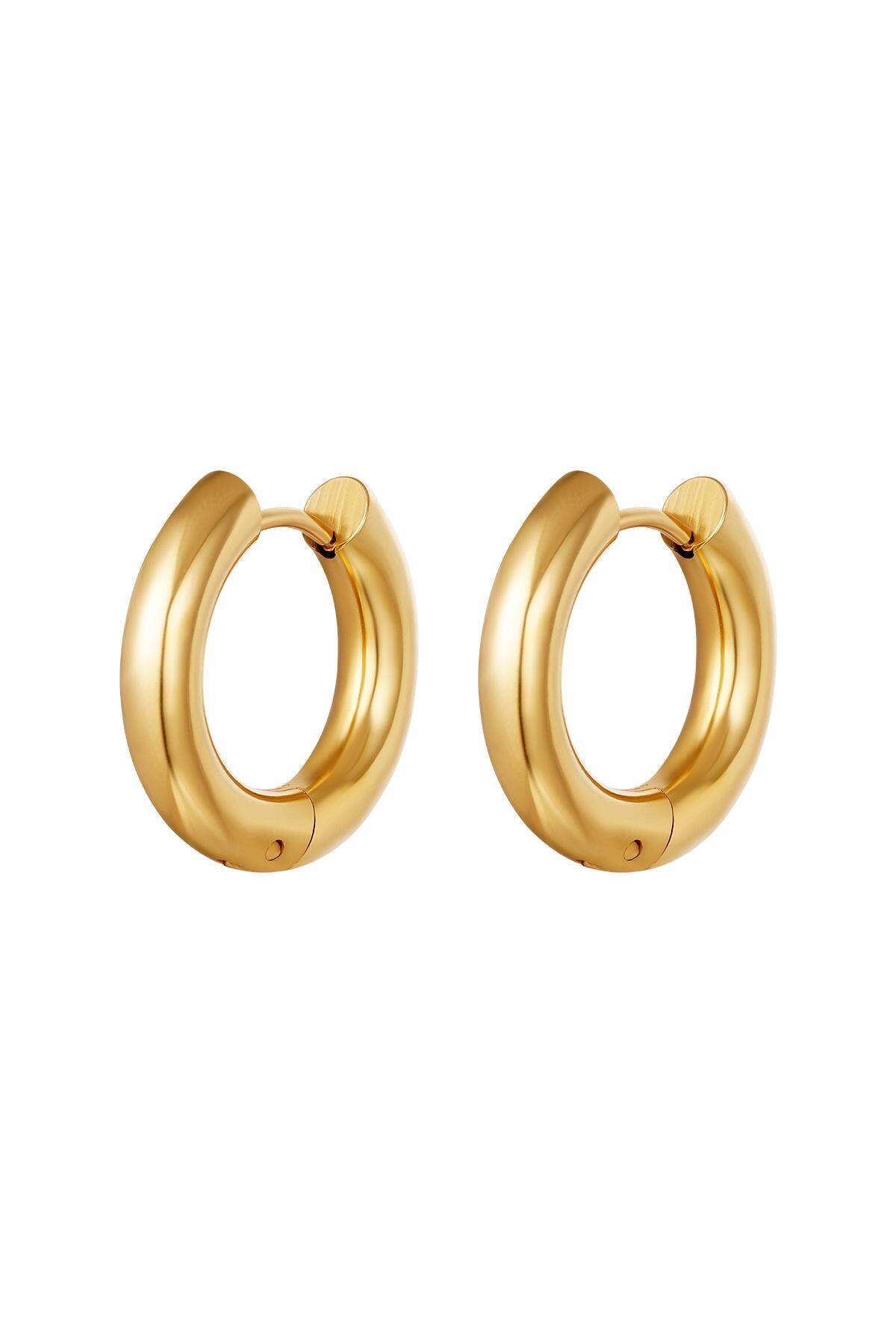 Pendientes de criollas básicas - medianos Color dorado Acero inoxidable h5 