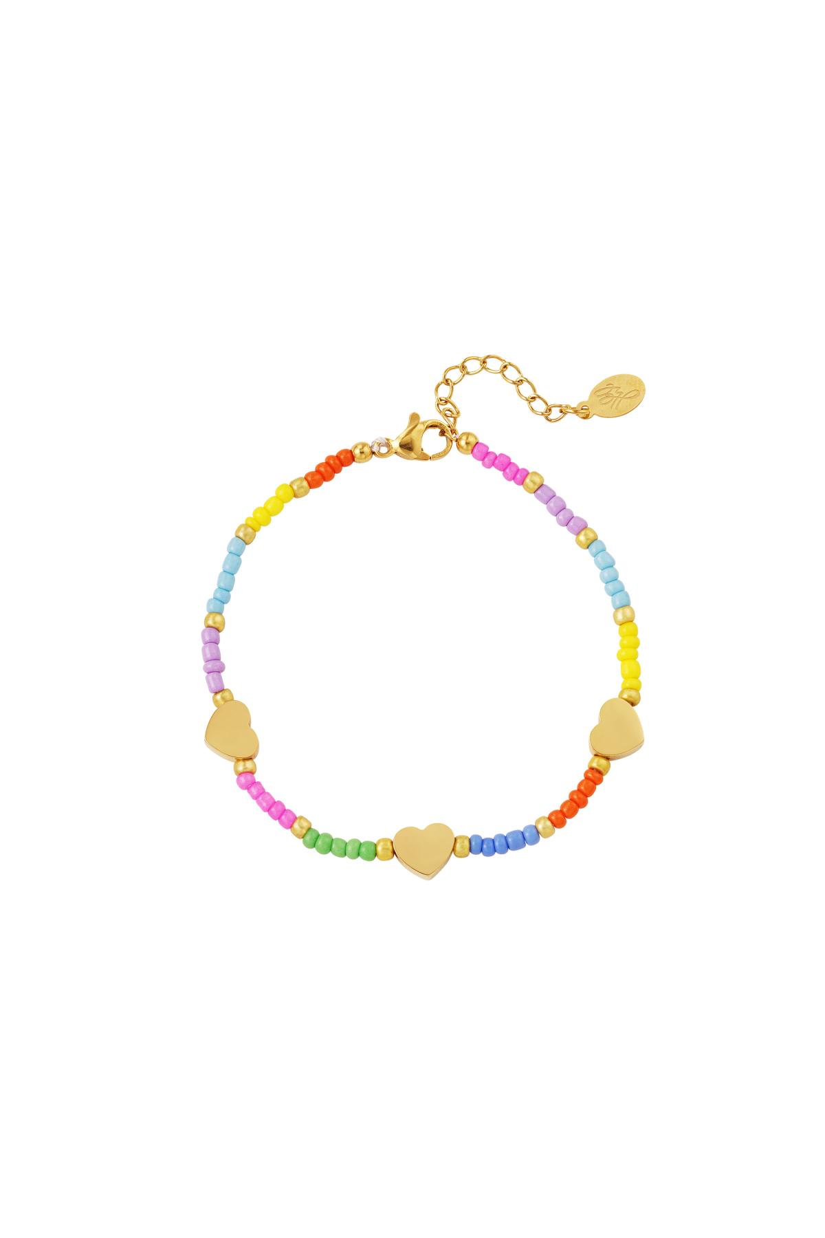 Bracciale cuore in Colore oro - Collezione Rainbow Multi Stainless Steel h5 