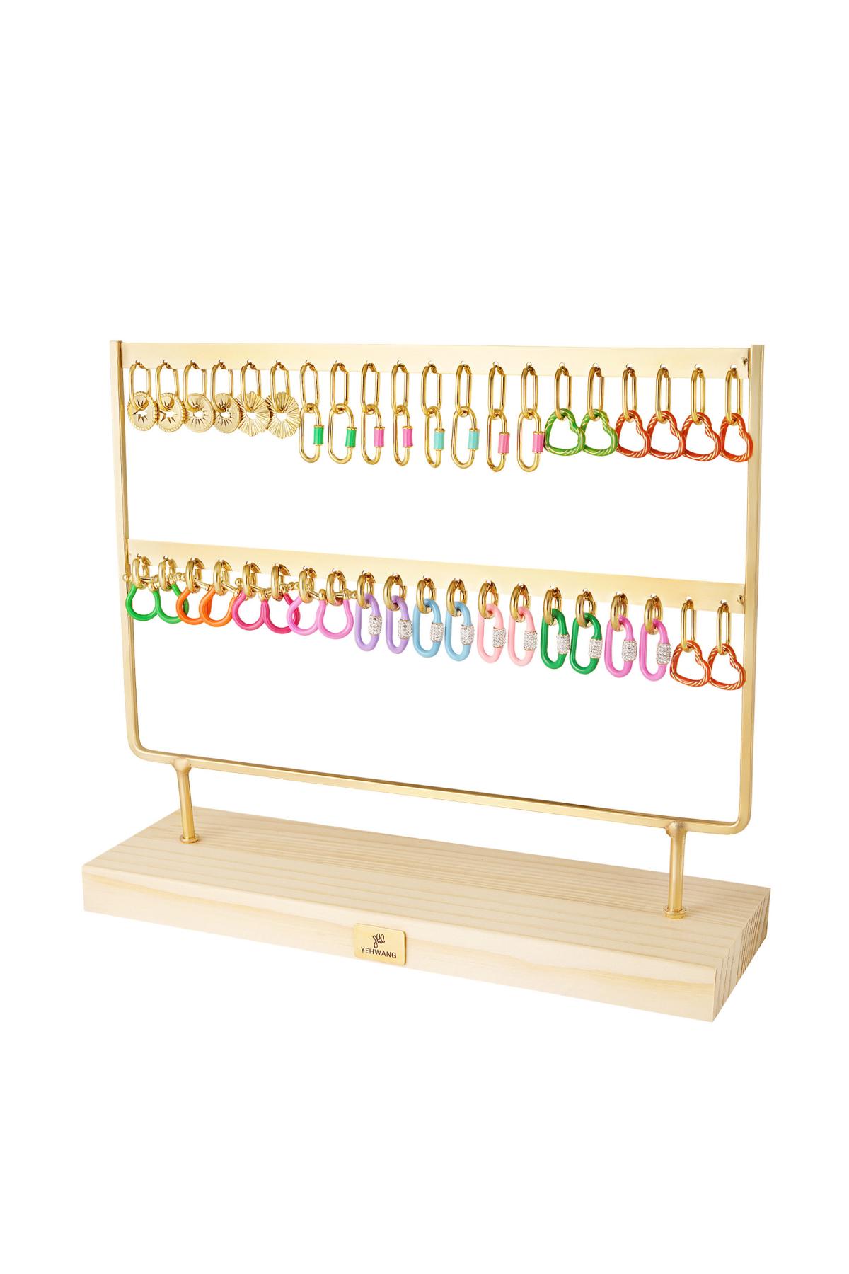 Boucles d'oreilles complètes display couleurs d'été 20 paires Multicouleur Acier inoxydable h5 