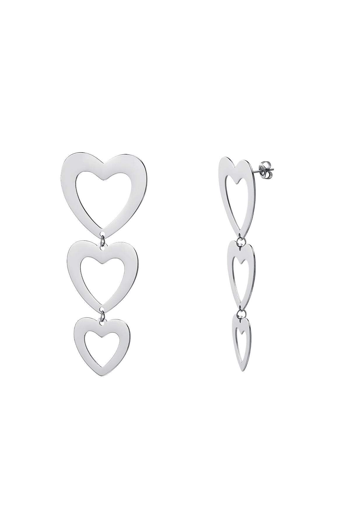 Pendientes corazones colgantes Plata Acero inoxidable h5 