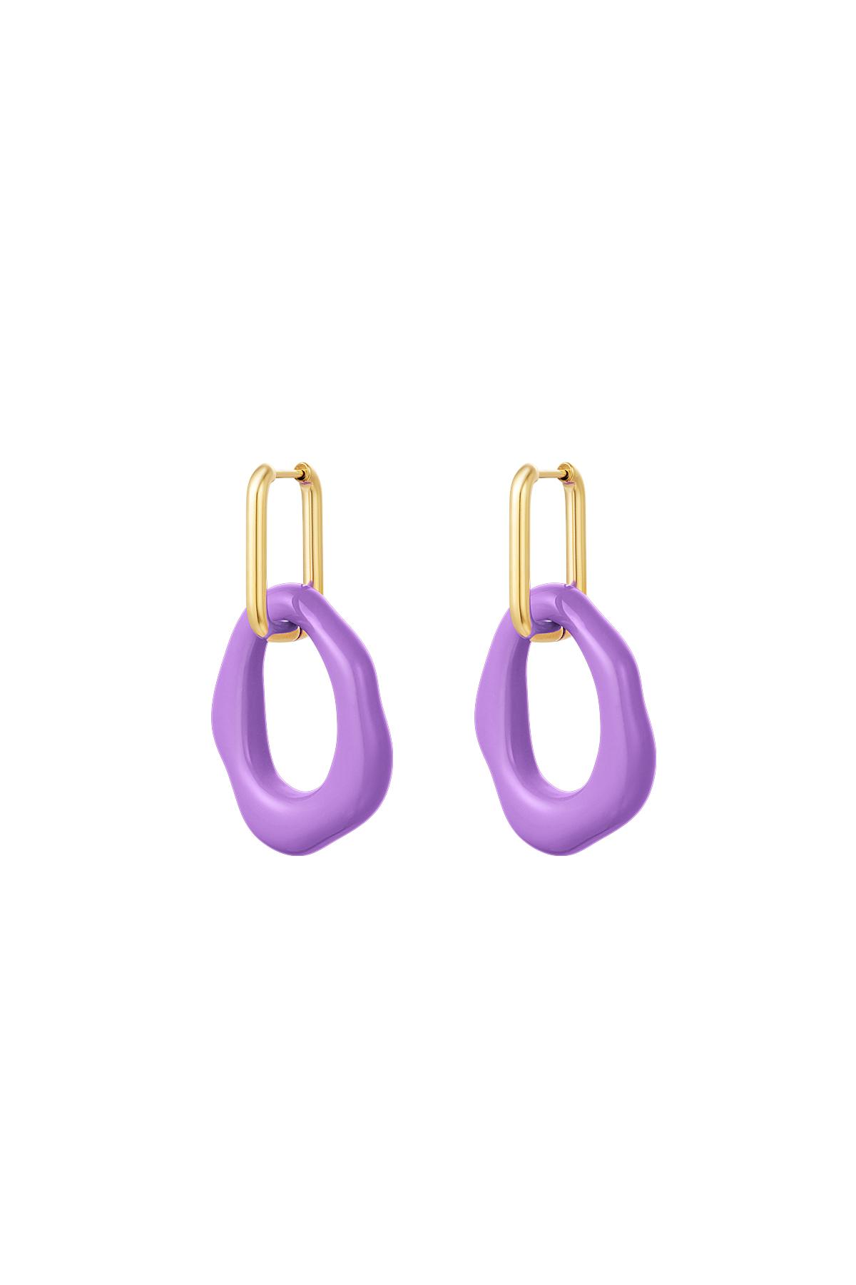 Groothandel Oorringen RVS Statement Vorm Fuchsia Set van 1, foto 4 van 4