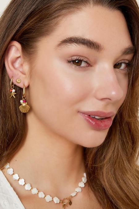 Dangling shell earrings - Beach collection Gold Color Stainless Steel 2