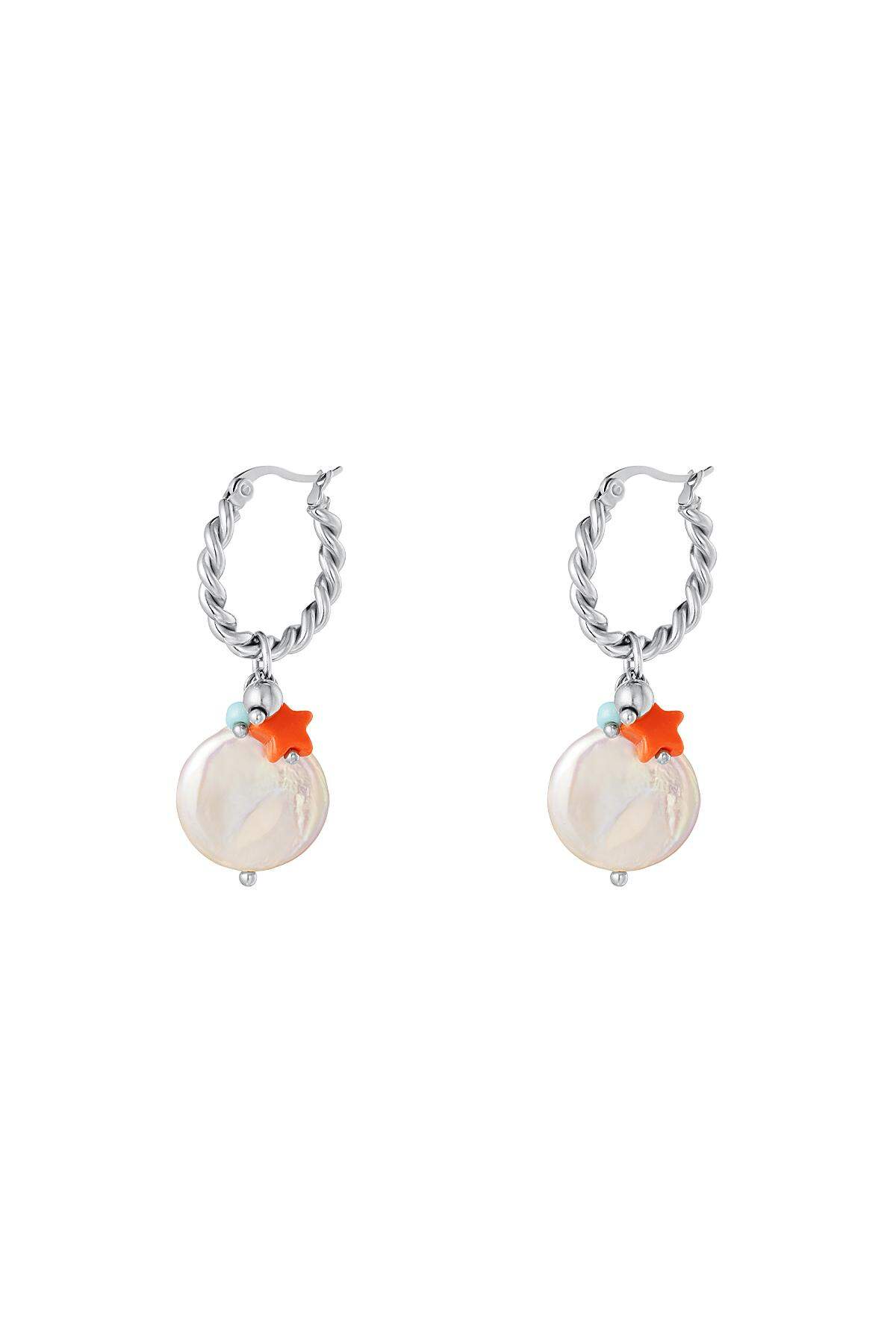 Pendientes colgantes - Colección playa Plata Acero inoxidable