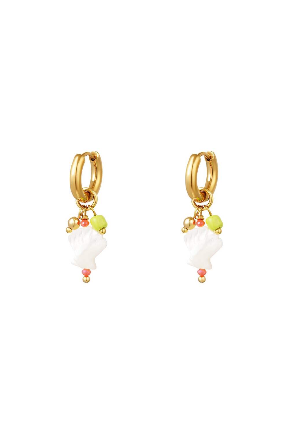 Pendientes conchitas de mar - Colección Beach Color dorado Acero inoxidable