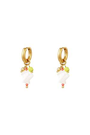 Pendientes conchitas de mar - Colección Beach Color dorado Acero inoxidable h5