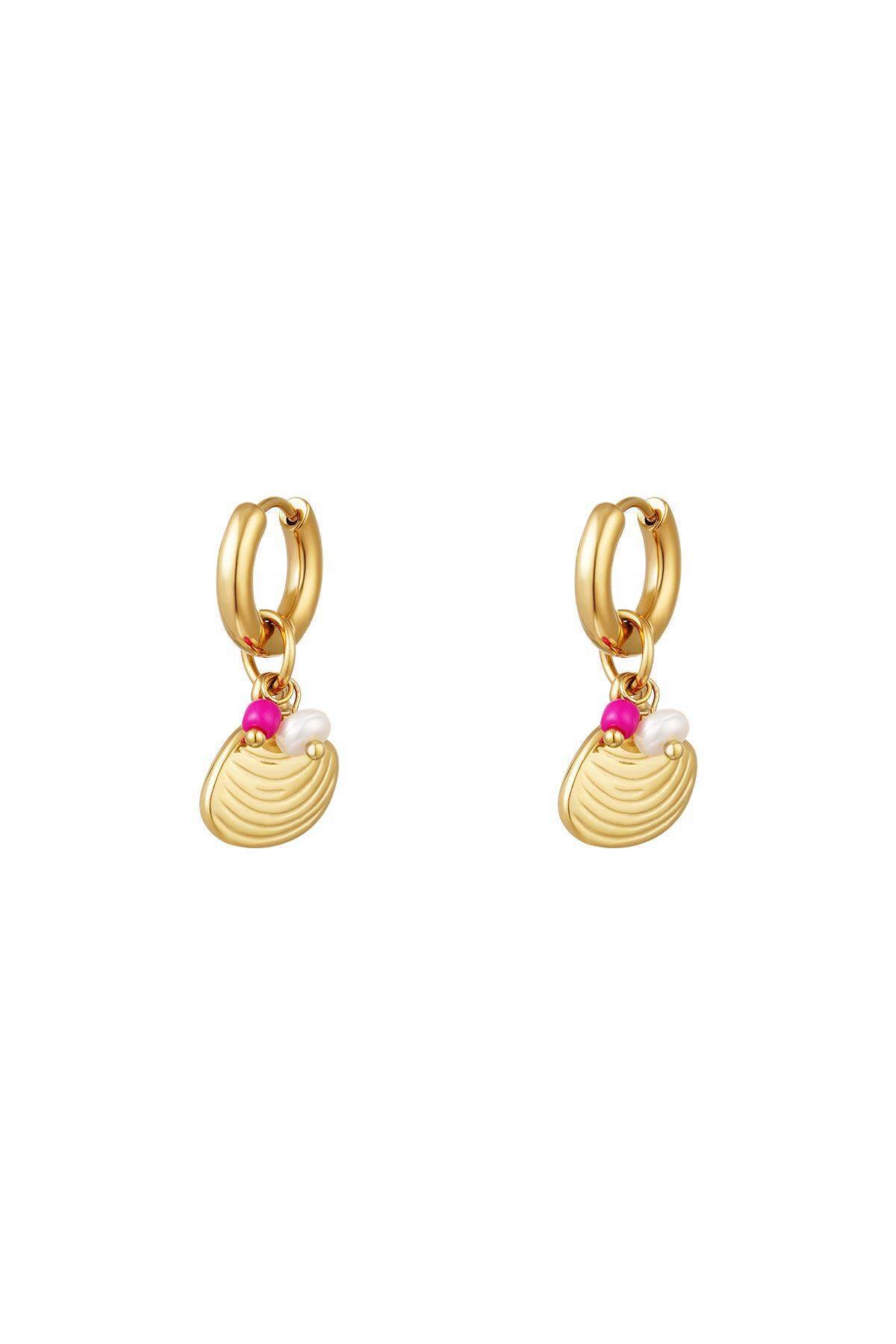 Sea shell earrings - Beach collection Gold Color Stainless Steel