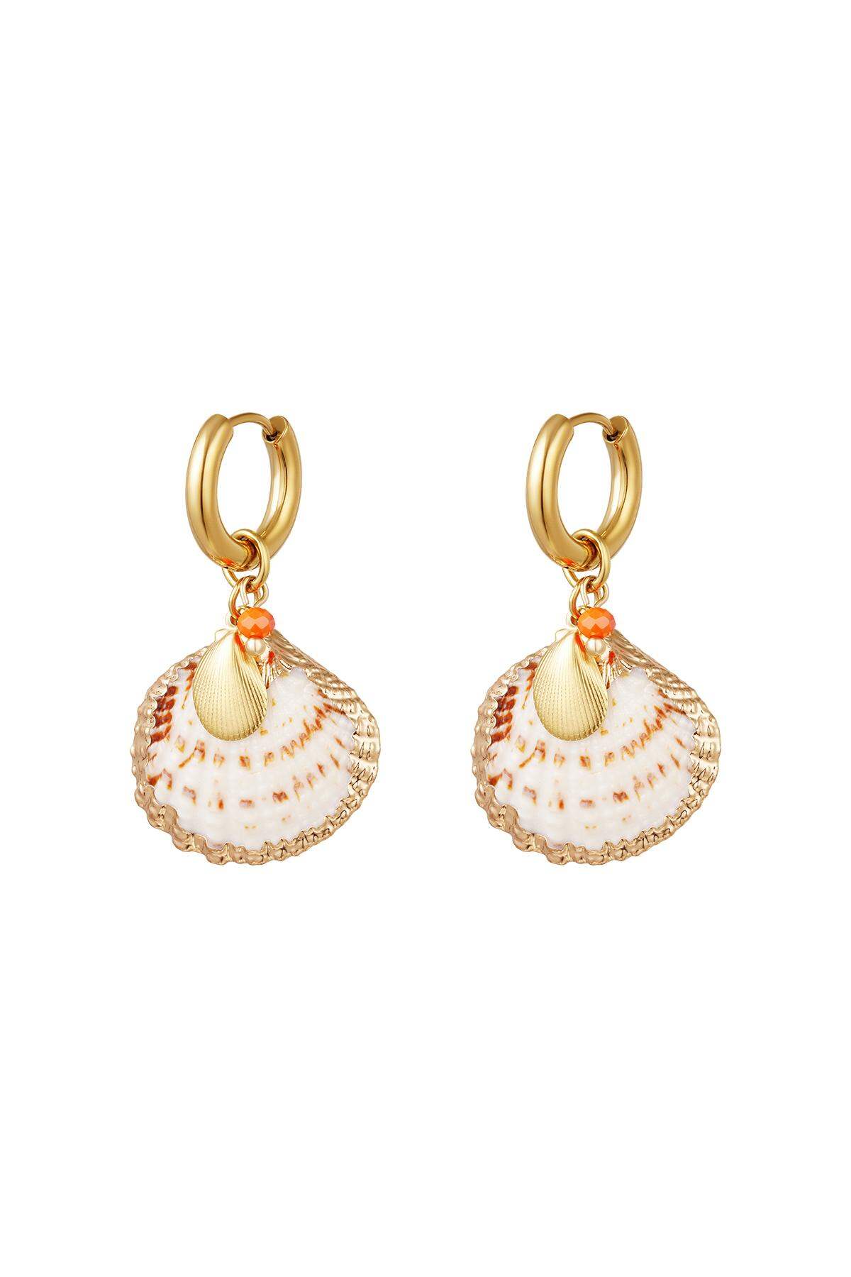 Orecchini a conchiglia grandi - Collezione Beach Gold Stainless Steel 