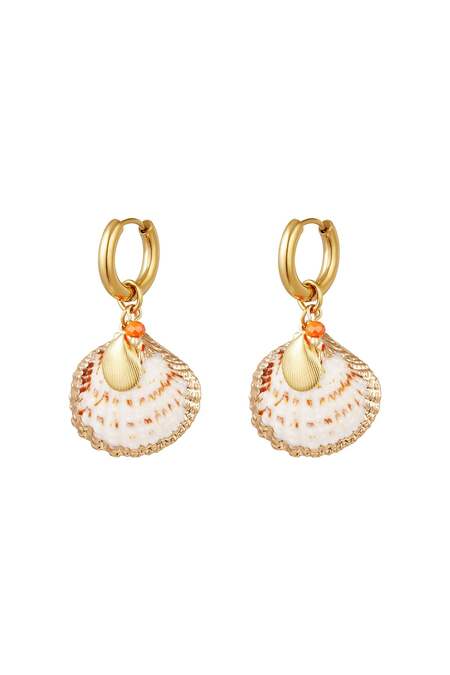 Große Muschelohrringe - Strandkollektion Goldfarbe Edelstahl