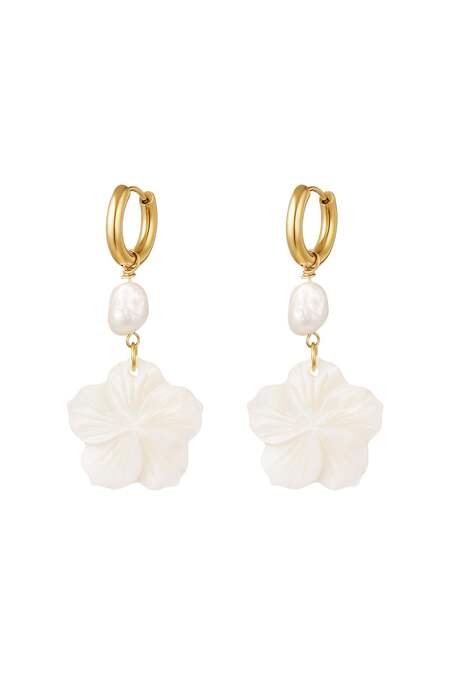 Blumenohrringe - Strandkollektion Goldfarbe Edelstahl