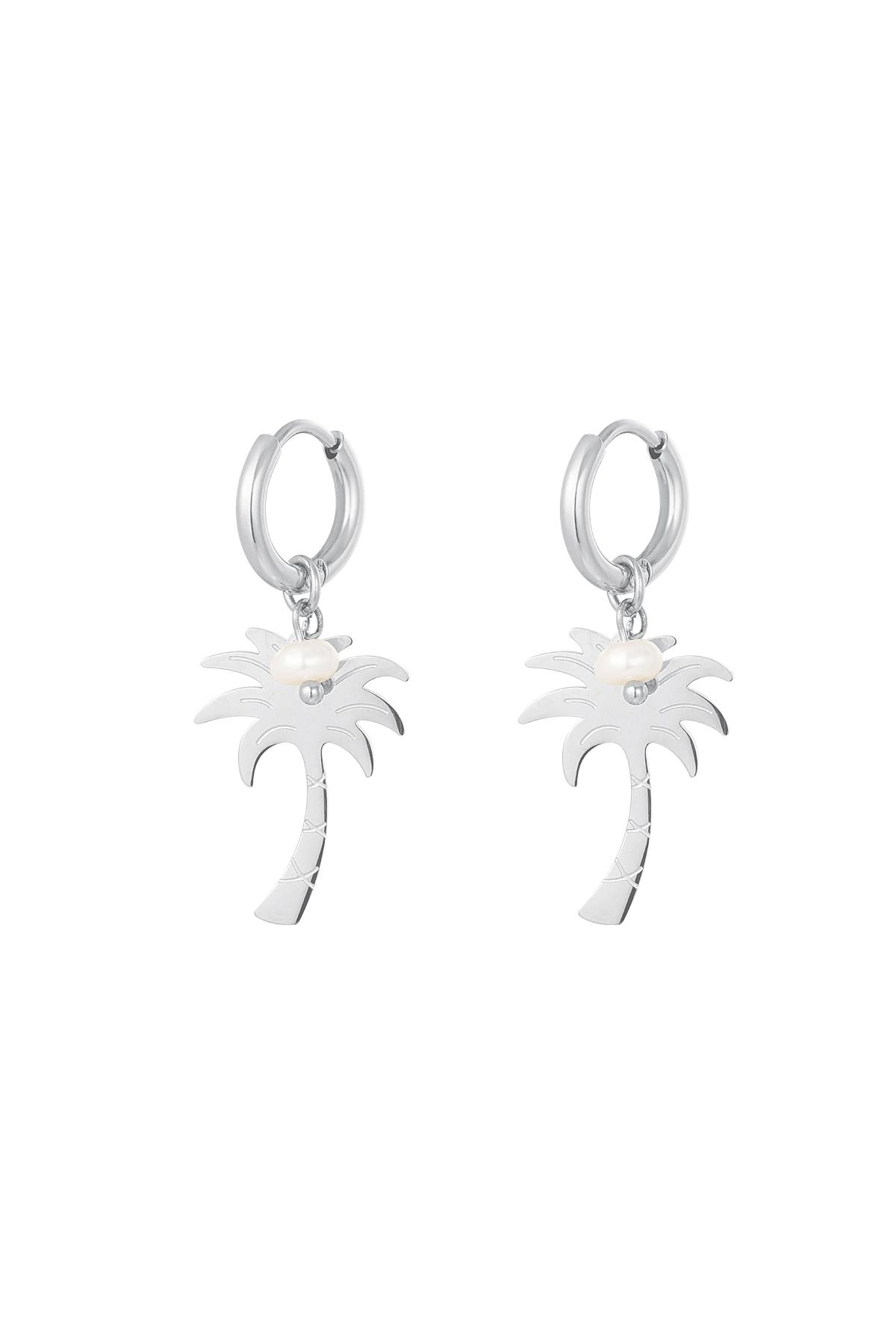 Groothandel Oorringen Goudkleurig RVS Strandcollectie Palmbloem Design Set van 1, foto 4 van 4