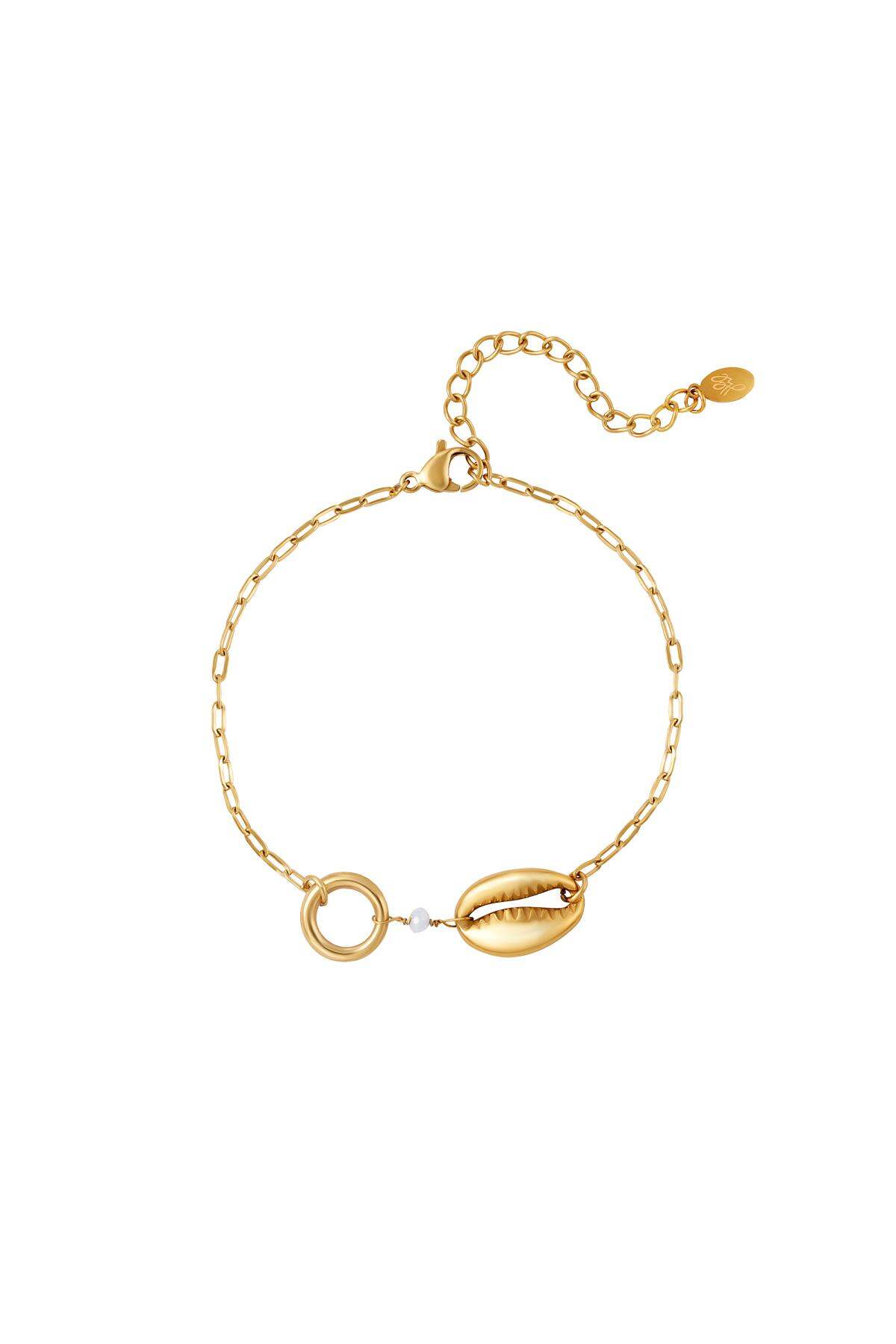 Muschelarmband - Strandkollektion Goldfarbe Edelstahl