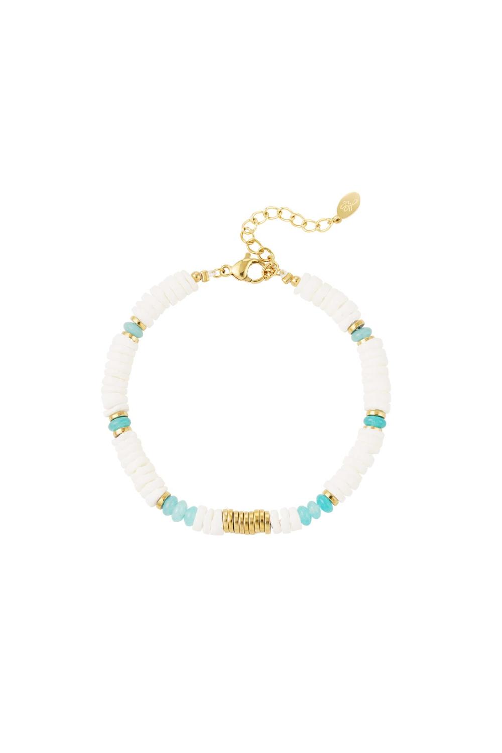 Pulsera De Abalorios De Piedra - Colección Beach Naranja Stone 