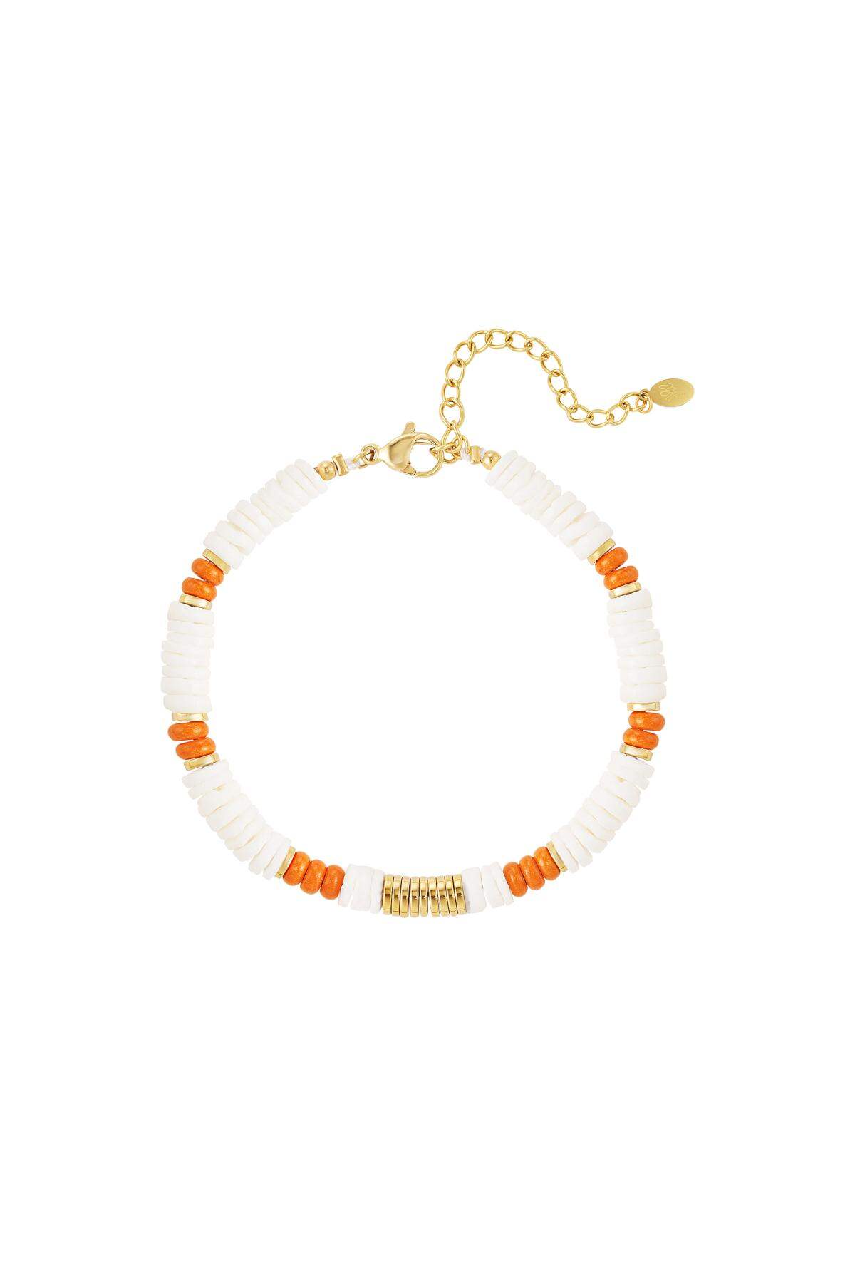 Bracelet perles de pierre - Collection Plage Orange Stone h5