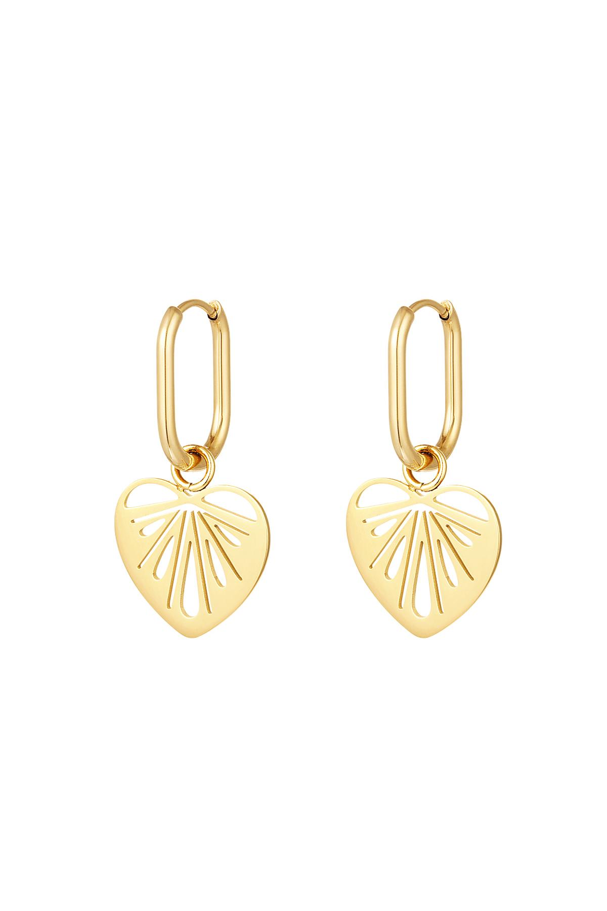 Cut out hearts earrings Gold Color Stainless Steel 2