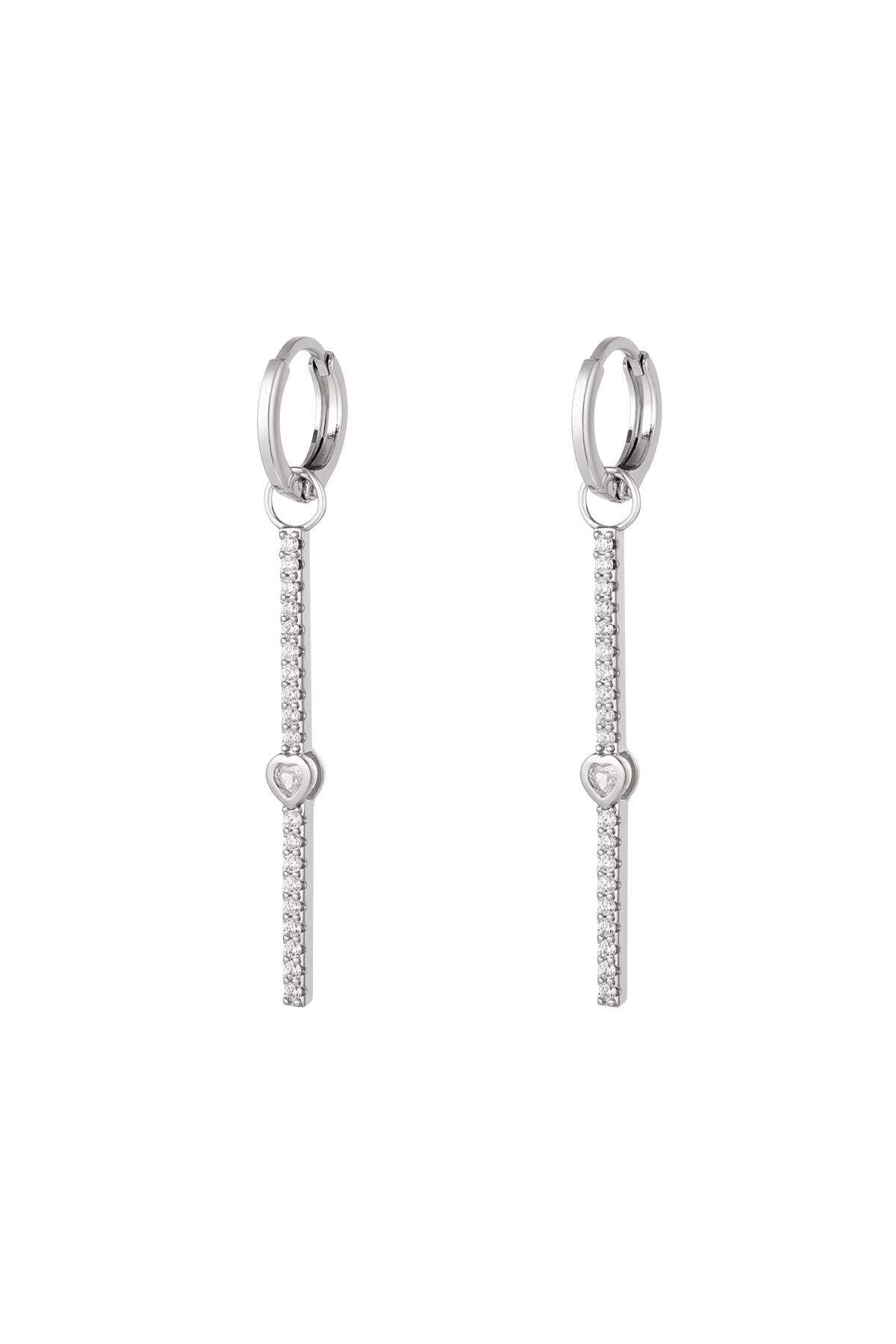 Ohrringe hängendes Herz - Kollektion Sparkle Silber Kupfer