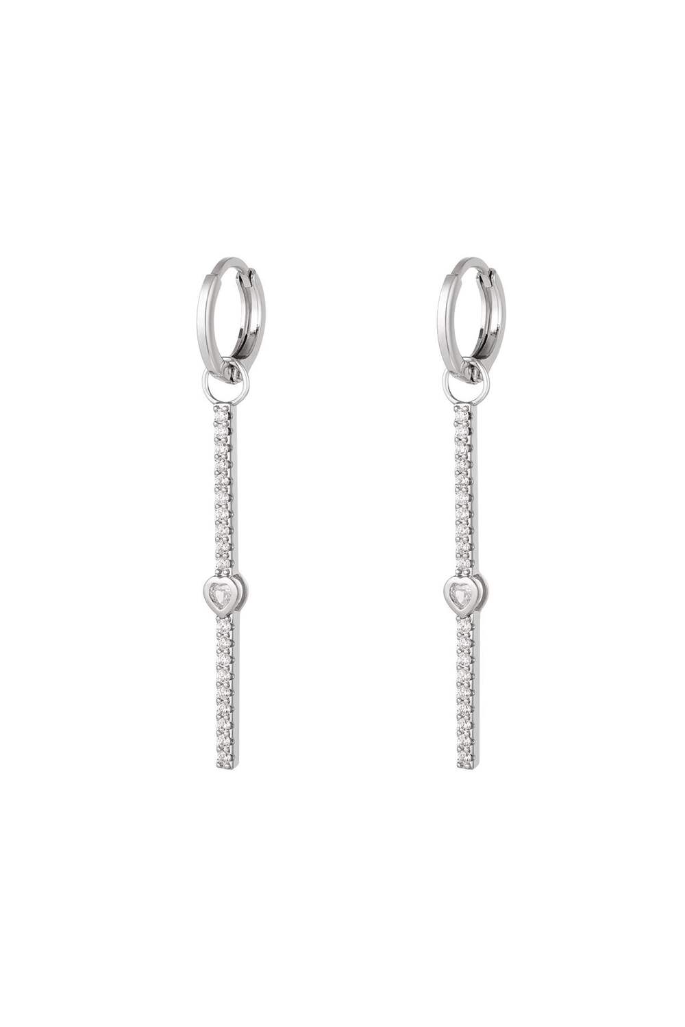Boucles d'oreilles pendantes coeur - Collection Sparkle Argenté Cuivré