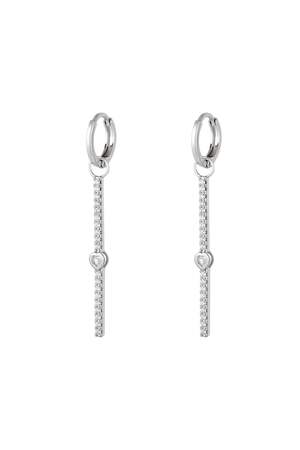 Boucles d'oreilles pendantes coeur - Collection Sparkle Argenté Cuivré h5