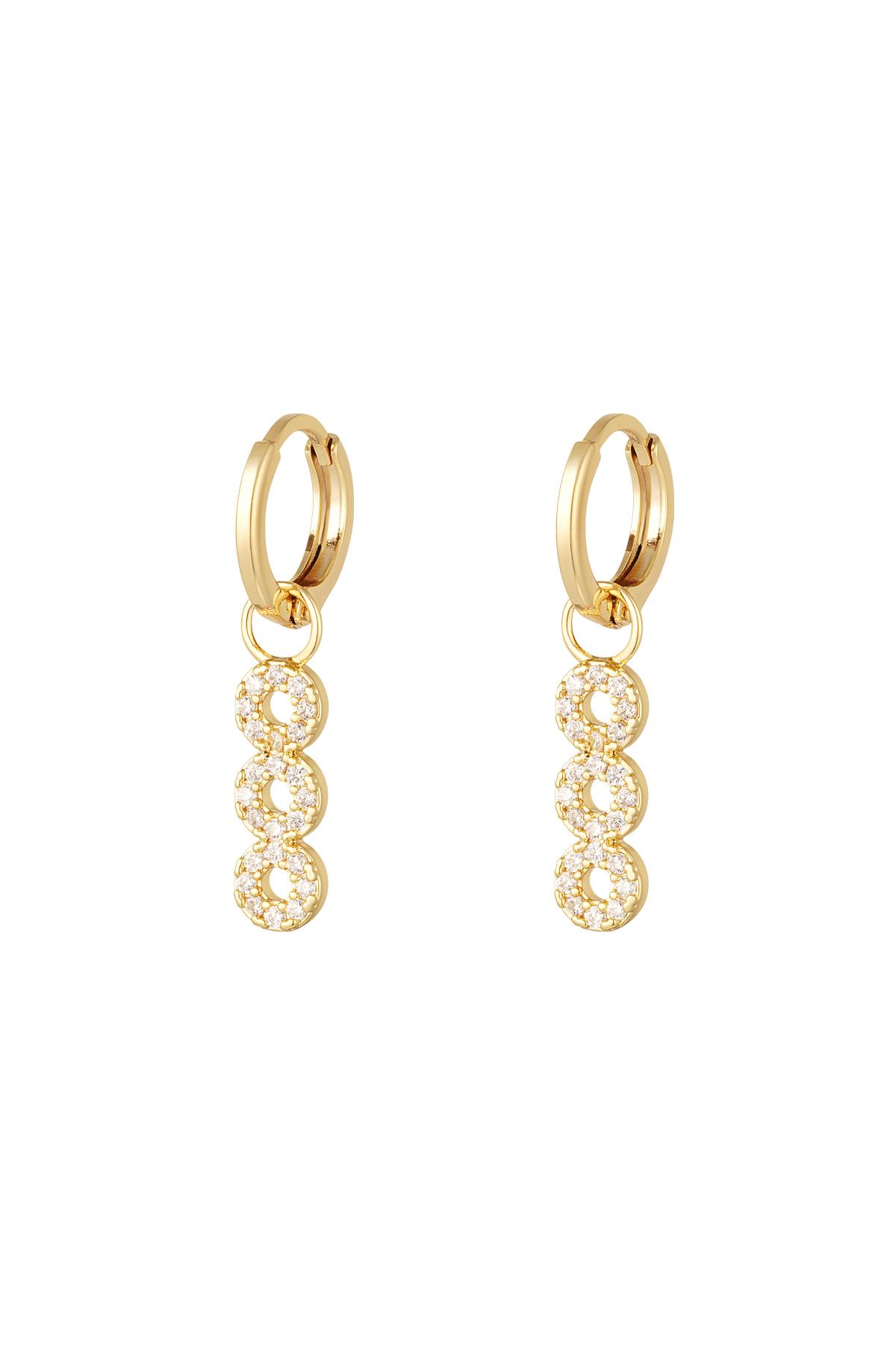 Earrings three circles - Sparkle collection Gold Color Copper