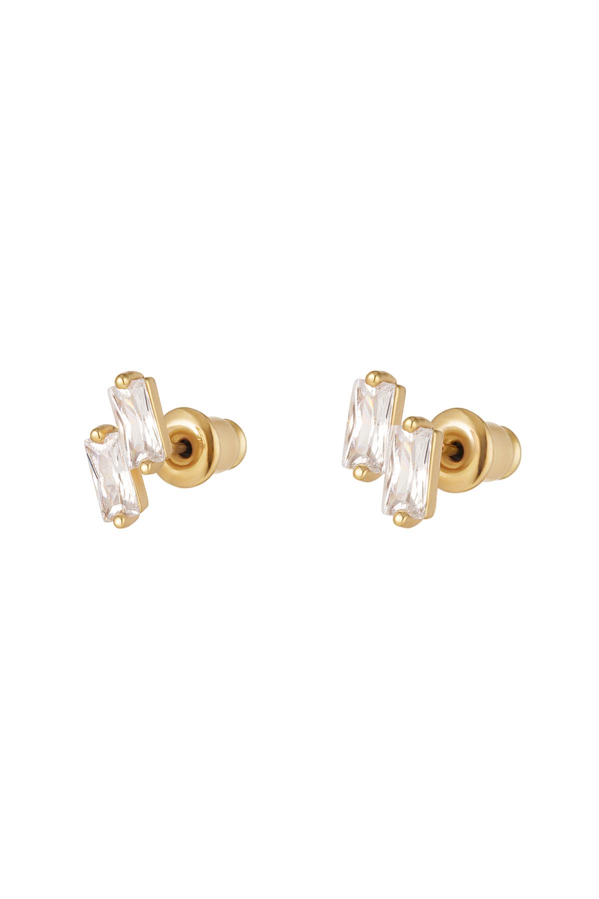 Orecchini a bottone con pietre colorate - Collezione Sparkle Gold Copper h5 