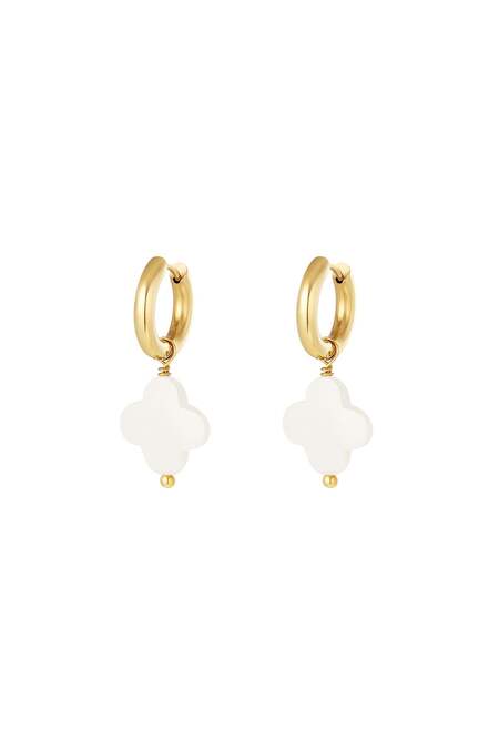 Earrings Seashell Clover Gold Color Stainless Steel