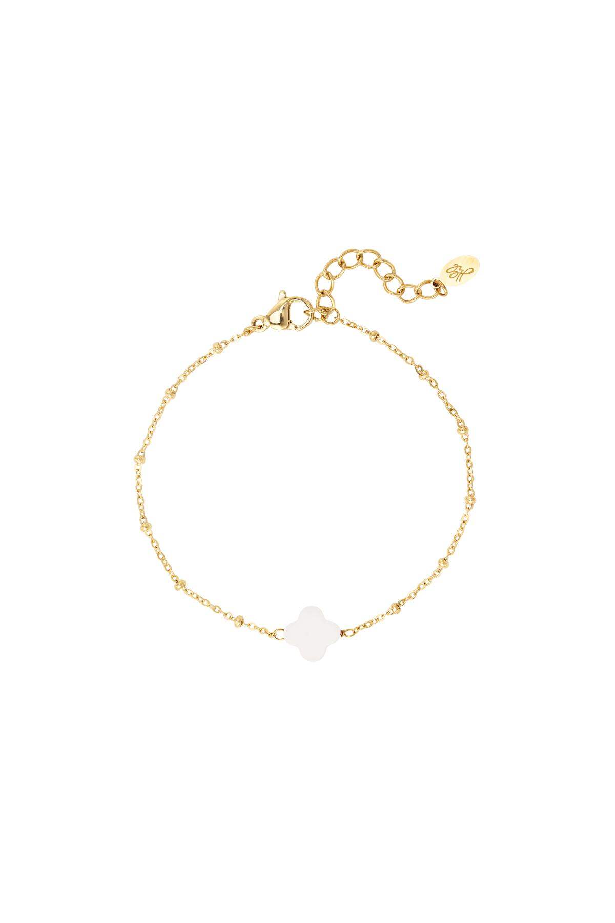 Armband zeeschelp klaver Goud kleur Stainless Steel