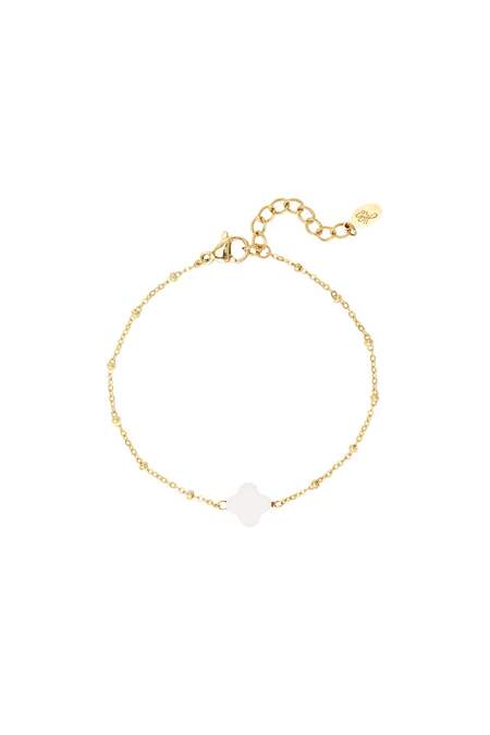 Bracelet Seashell Clover Gold Color Stainless Steel