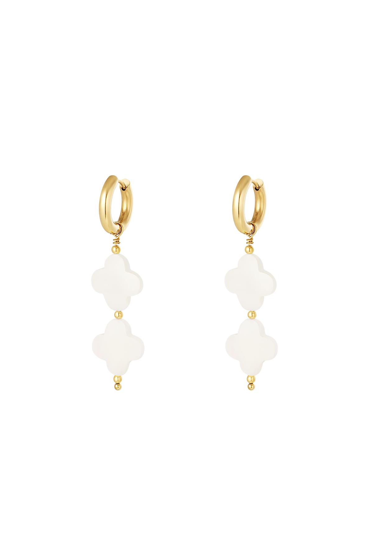 Orecchini trifogli di conchiglia Gold Stainless Steel 