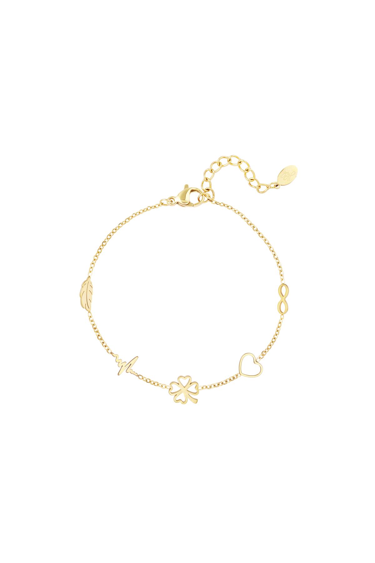 Bracciale minimalista con charms Gold Stainless Steel 